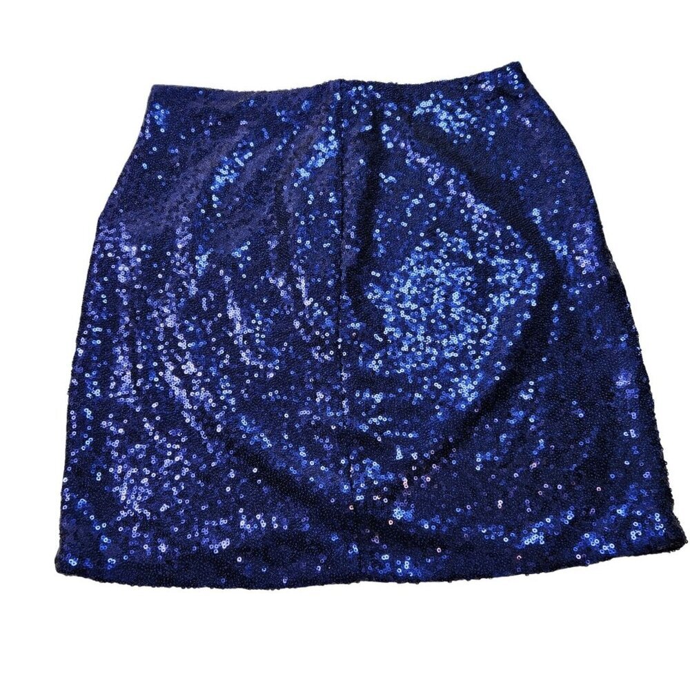 Secret Charm Women's Skirt Size S Collective By Love & Piece Blue Sequin (17) - Picture 2 of 10